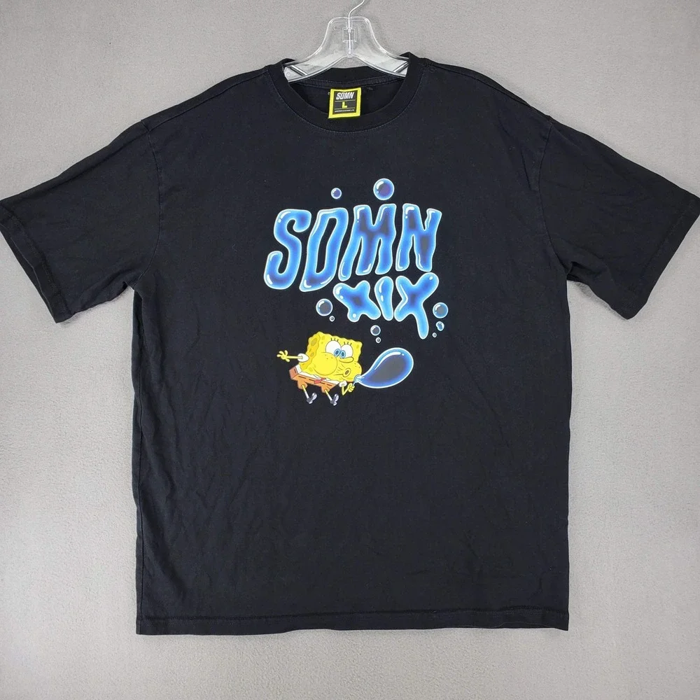 SDMN Spongebob T-Shirt Mens L Black Sidemen XIX Graphic Tee Short Sleeve 2021